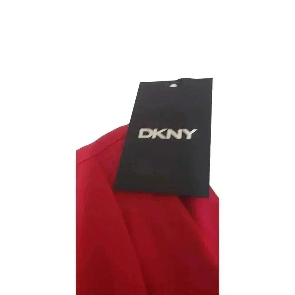 DKNY flutter sleeve v-neck tie waist fit & flare dress women size 8 new with tag - Picture 3 of 6